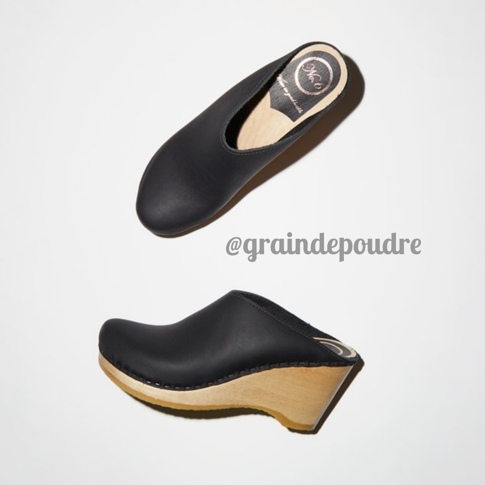 No 6 Minimalist Leather New School Wedge Clog 39